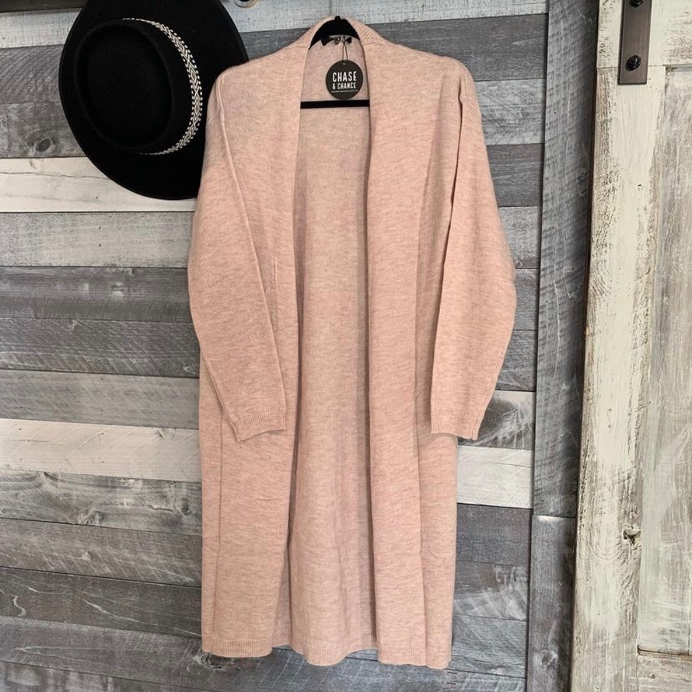 Soft Brushed Long Line Open Cardigan